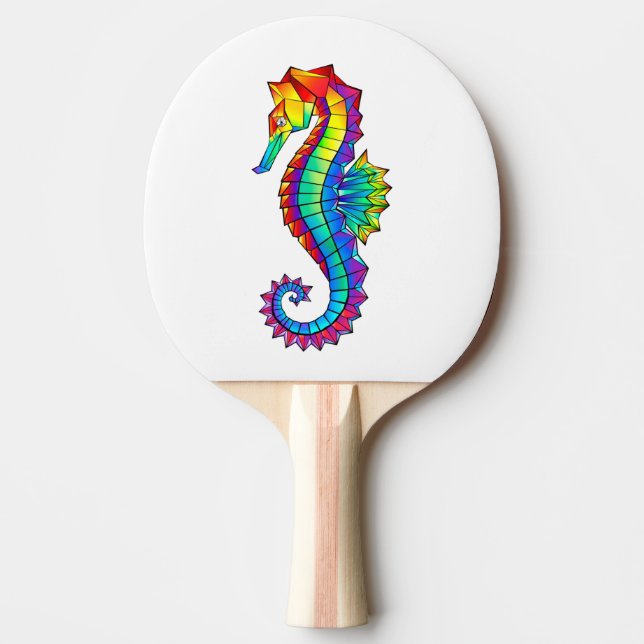 Rainbow Polygonal Seepferd Tischtennis Schläger (Vorderseite)