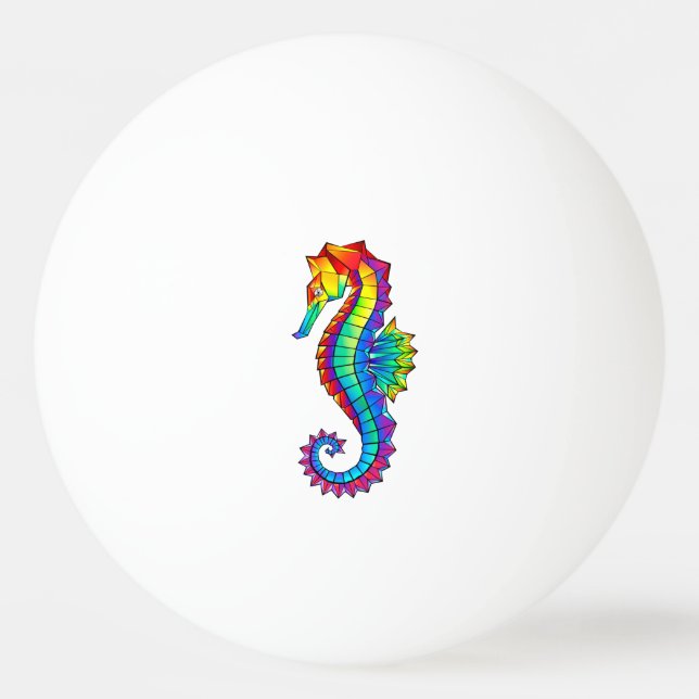 Rainbow Polygonal Seepferd Tischtennisball (Vorderseite)