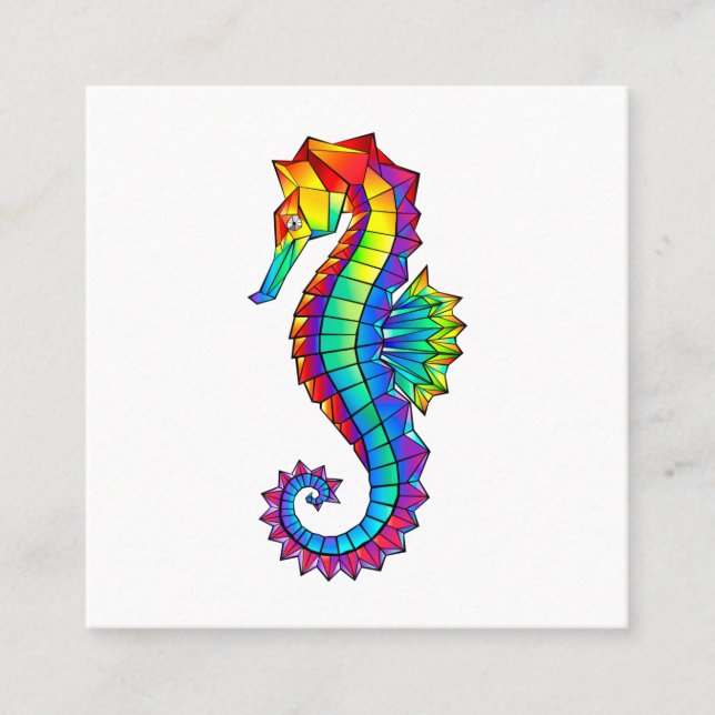 Rainbow Polygonal Seepferd Treuekarte (Vorderseite)