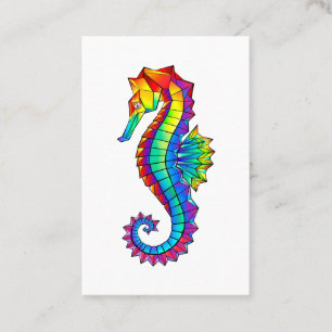 Rainbow Polygonal Seepferd Visitenkarte