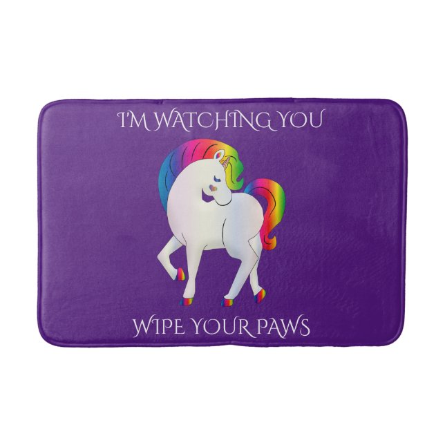 Rainbow Pony Wischen Sie Ihre Paws Bath Mat Badematte (Vorderseite)