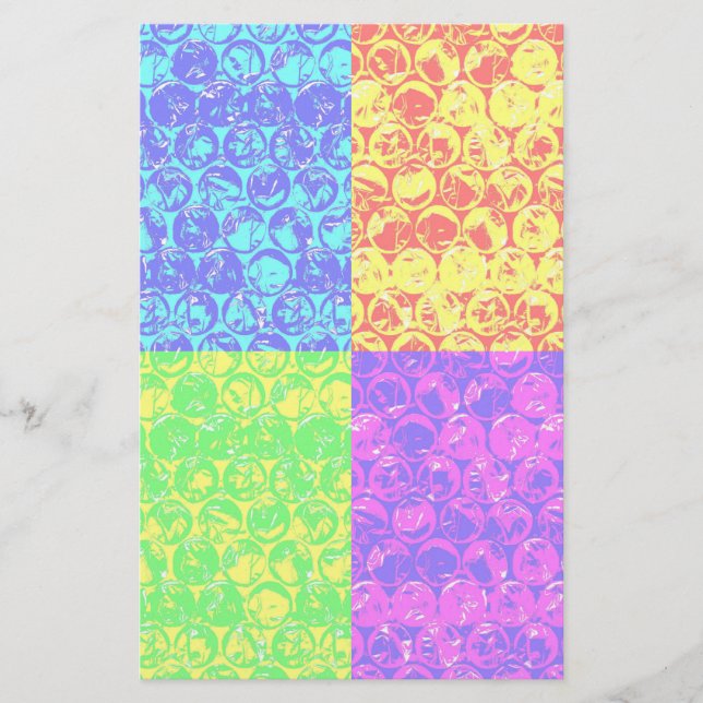 Rainbow Pop Art Bubble Packung Briefpapier (Vorderseite)