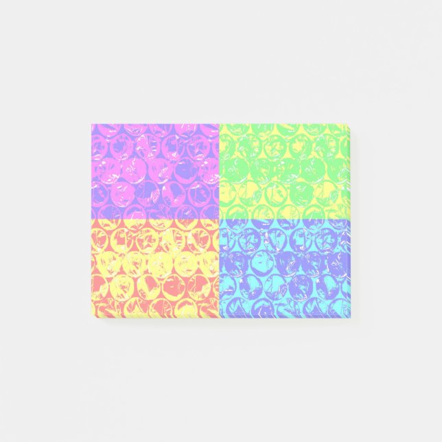 Rainbow Pop Art Bubble Packung Post-it Klebezettel (Vorderseite)