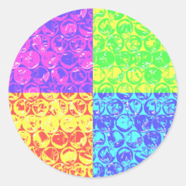 Rainbow Pop Art Bubble Packung Runder Aufkleber