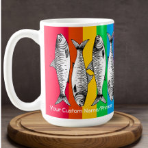 Rainbow Pop Art Sardine Line-up Individuelle Name 