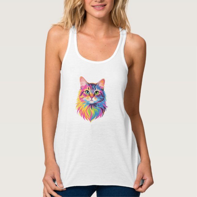 Rainbow Pop Cat - Vibranine Art Tank Top (Vorderseite)