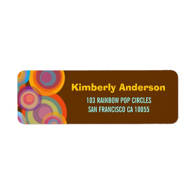 Rainbow Pop Circles Colorful & Fun Address Labels (Vorne)