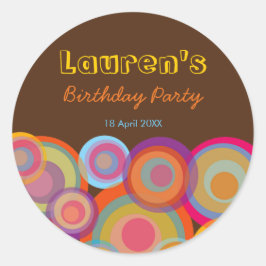 Rainbow Pop Circles Fun Groovy Danke Aufkleber