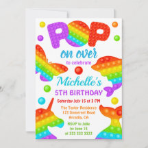 Rainbow Pop It Fidget Toy Birthday Party