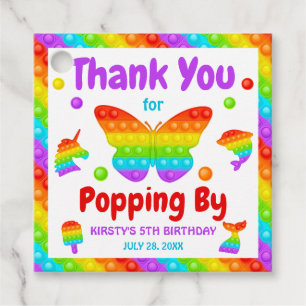 Rainbow Pop It Fidget Toy Birthday Party Geschenkanhänger