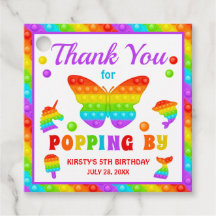 Rainbow Pop It Fidget Toy Birthday Party