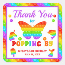 Rainbow Pop It Fidget Toy Birthday Party