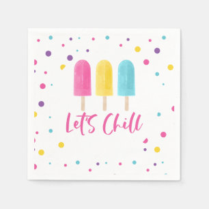 Rainbow Pop Let's Chill Birthday Serviette