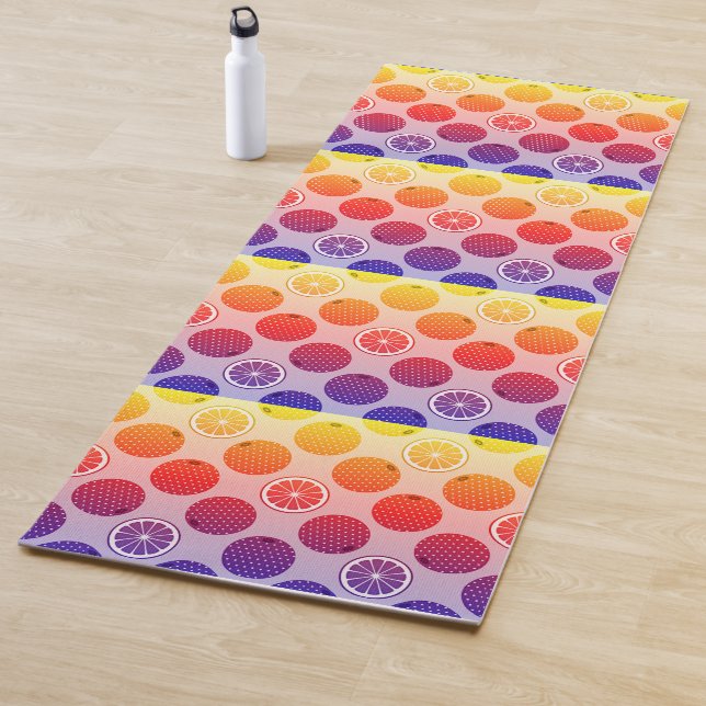 Rainbow PopArt Citrus Yogamatte (Beispiel)