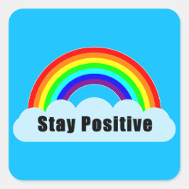 RAINBOW - Positiv Bleibe Quadratischer Aufkleber