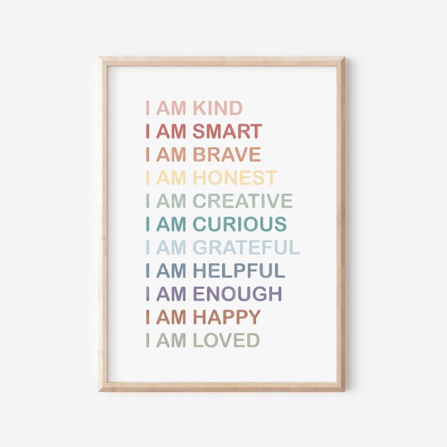 Rainbow-Positive Affirmations for Kids Kinderzimme Poster (Von Creator hochgeladen)