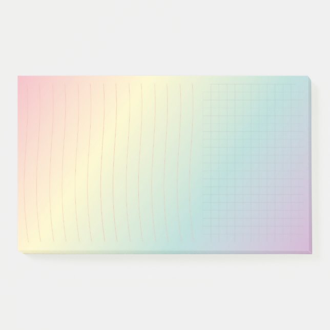 Rainbow Post-It®, 10" x 6" Post-it Klebezettel (Vorderseite)