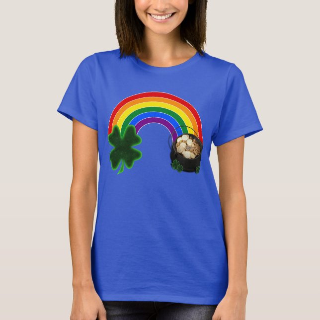 Rainbow Pot of Gold St. Patrick's Day T-Shirt (Vorderseite)