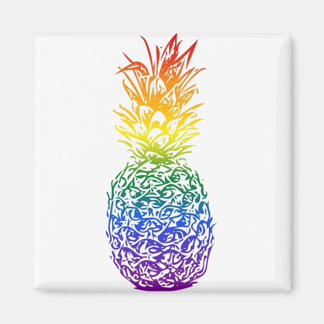 Rainbow Pride Ananas LGBTQ Magnet (Vorne)