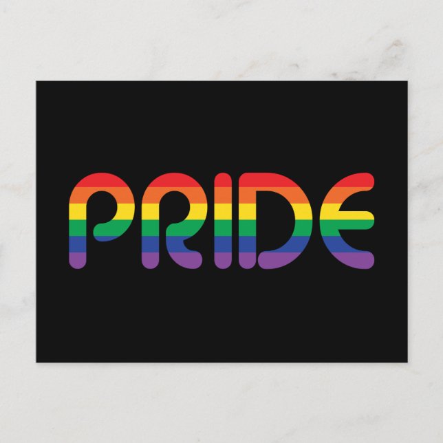 Rainbow Pride Balloon Letters Postkarte (Vorderseite)