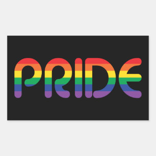Rainbow Pride Balloon Letters Rechteckiger Aufkleber