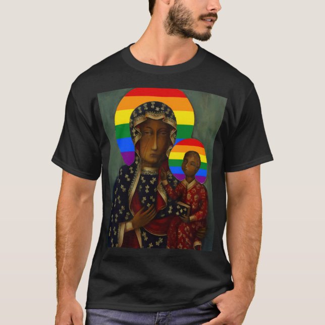 Rainbow Pride Black Madonna T-Shirt (Vorderseite)