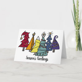 Rainbow Pride Christmas Trees Feiertagskarte