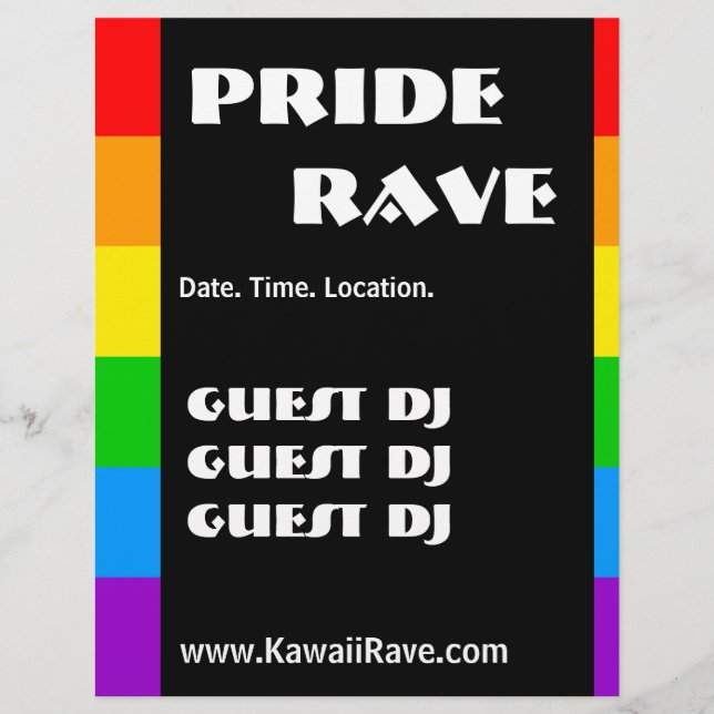 Rainbow Pride Custom Rave Flyer (Vorne)