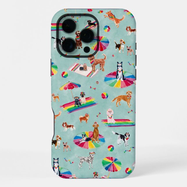 RAINBOW PRIDE DOG BEACH iPhone 16 PRO MAX HÜLLE (Rückseite)