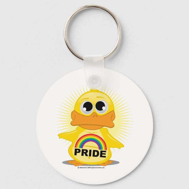 Rainbow Pride Duck Schlüsselanhänger (Vorderseite)
