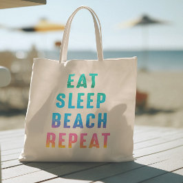 Rainbow Pride Eat Sleep Beach Wiederholung Tragetasche