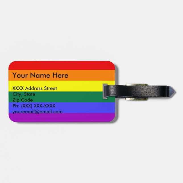 Rainbow-Pride-Flag Gepäckanhänger (Rückseite horizontal)