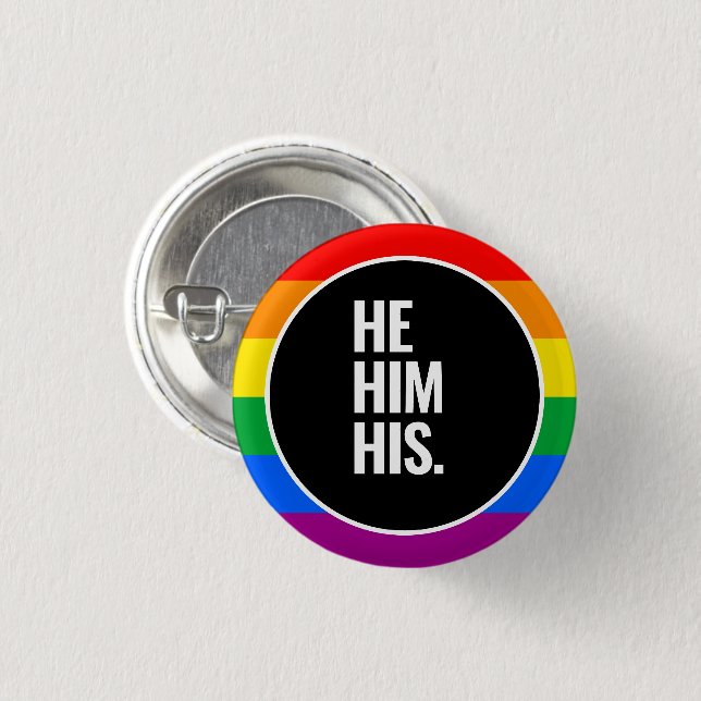 Rainbow-Pride-Flagge Button (Vorne & Hinten)