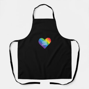 Rainbow Pride Gay Christlich LGBTQ+ Jesus Lieben T Schürze