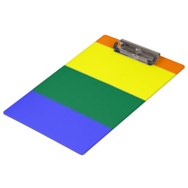 Rainbow Pride Gay Flag Klemmbrett (Schrägansicht)