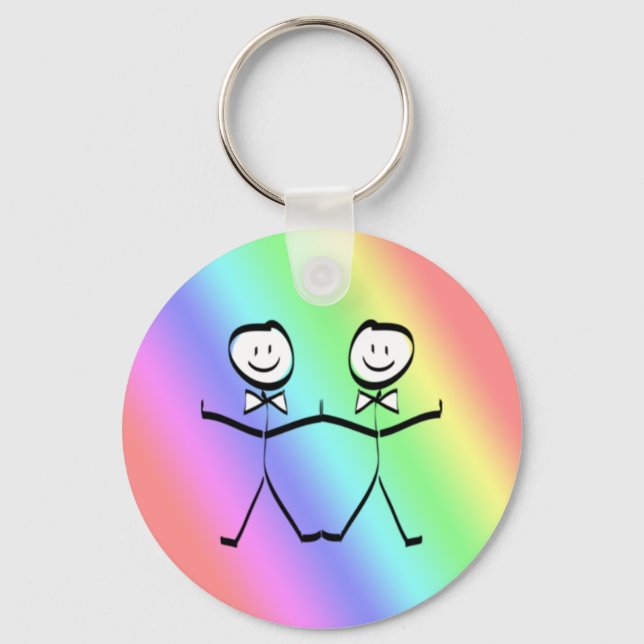 Rainbow Pride Gay Gastgeschenke Hochzeiten Schlüsselanhänger (Vorderseite)