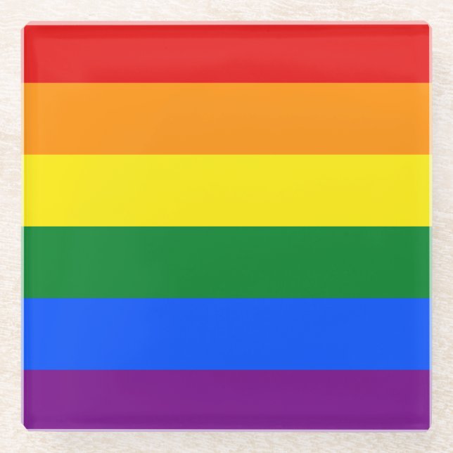Rainbow Pride Glasuntersetzer (Vorderseite)