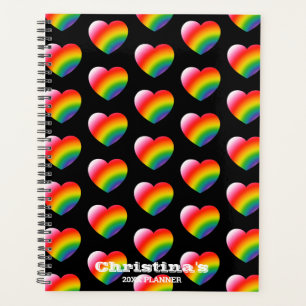 Rainbow Pride Gradient Hearts Muster Planer