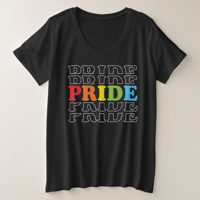 Rainbow Pride Große Größe T-Shirt (Design vorne)