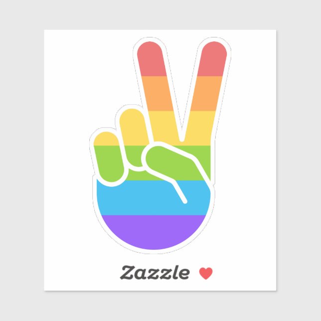 Rainbow Pride Hand Peace Schild Kiss Cut Sticker (Blatt)