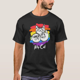 Rainbow Pride Lgbt Gay Flag Alliga Katze 1 T-Shirt