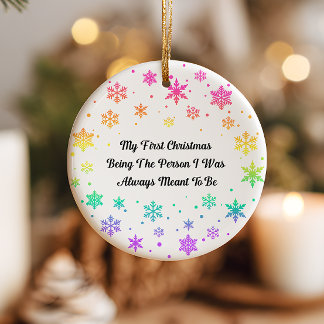 Rainbow Pride LGBTQ Holiday Christmas Ornament