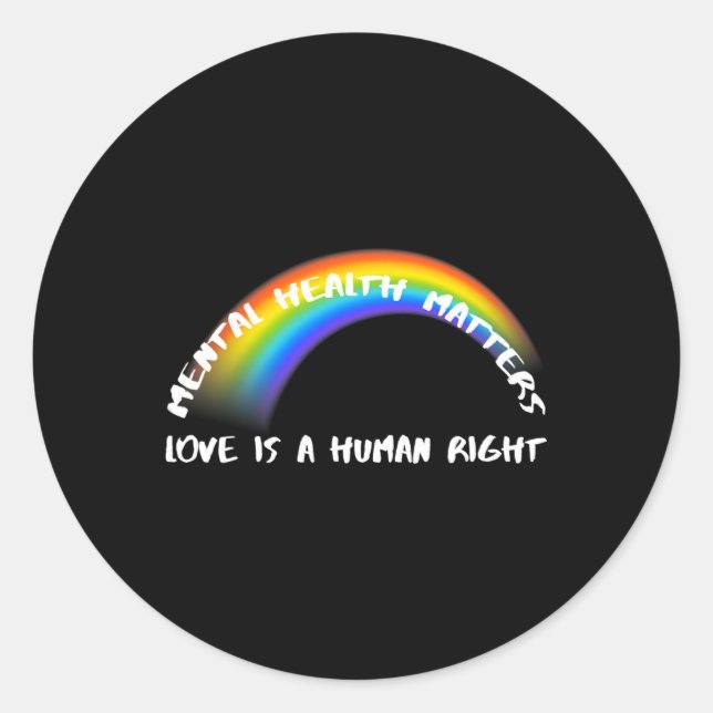 Rainbow Pride LGBTQ - Liebe ist ein Menschenrecht Runder Aufkleber (Vorderseite)