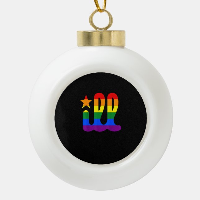 Rainbow Pride Liebe Philadelphia Philly Gay Pri Keramik Kugel-Ornament (Vorderseite)