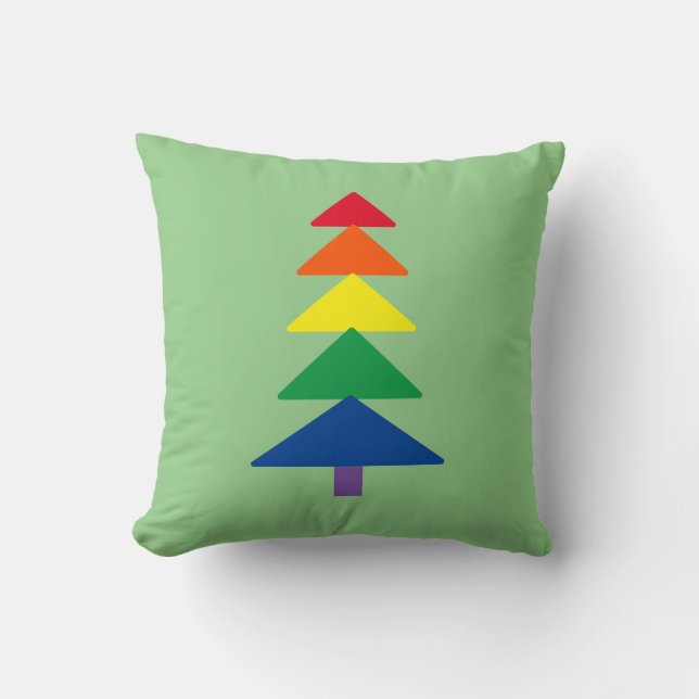 Rainbow Pride Moderne Weihnachtsbaumkeule Kissen (Vorderseite)