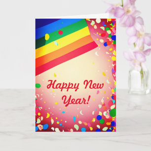 Rainbow Pride Nouvel An 5" x 7" Carte Nouvel An