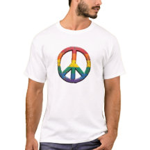 Rainbow Pride Peace Sign T - Shirt