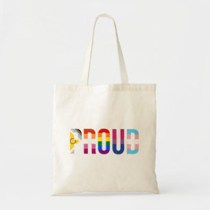 Rainbow Pride 'Proud': LGBTQ-Flaggenfarben Buchsta Tragetasche