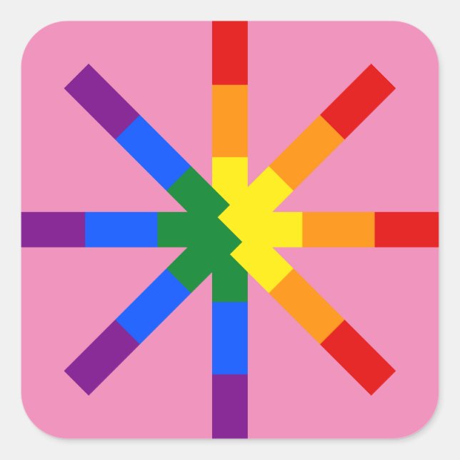 Rainbow Pride Quadratischer Aufkleber (Vorderseite)