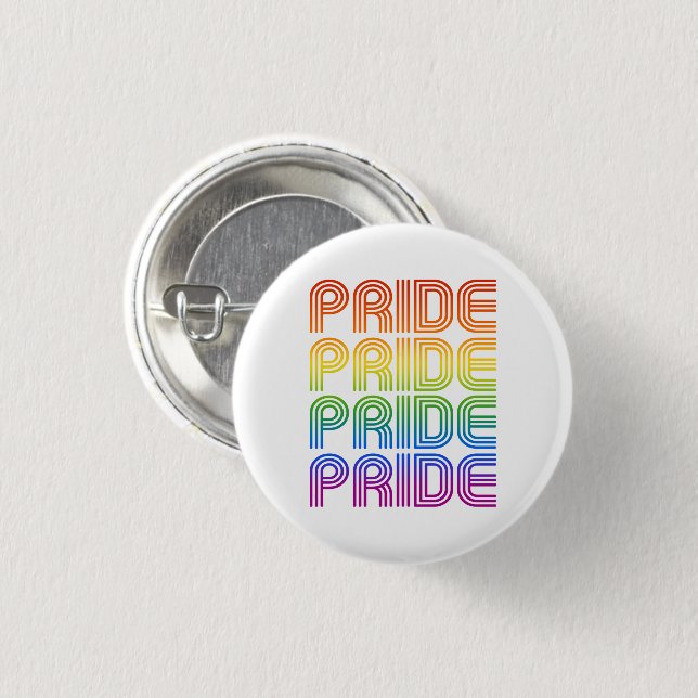 Rainbow Pride Retro Button (Vorne & Hinten)